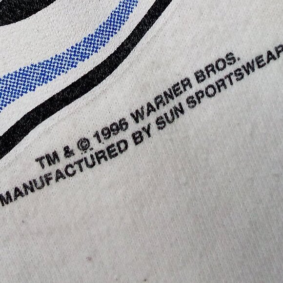 Vintage Looney Tunes Christmas Bugs Bunny Taz Tweetie Daffy Crewneck Sweatshirt - Picture 3 of 9